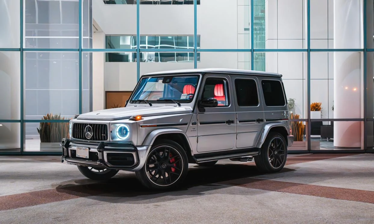 Silver Mercedes-AMG G63 SUV